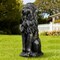 Set of 2 36.25"H Oversized MGO Black Guardian Sitting Lion Garden Statue